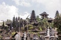 Indonesia Bali 09.10.2015 Local people at Pura besakih mother temple during big ceremony Royalty Free Stock Photo