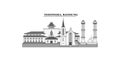 Indonesia, Bandung city skyline isolated vector illustration, icons Royalty Free Stock Photo