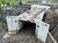 Indonesia Banjarmasin 20 April 2024 installation of Culvert boxes for road access and irrigation for agriculture Royalty Free Stock Photo