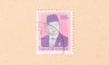 A stamp printed in Indonesia shows president Soekarno, circa 1980