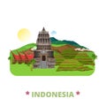 Indonesia country design template Flat cartoon sty