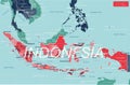 Indonesia country detailed editable map