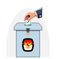Indonesia Election Day with voting box. (translation text kpu, pilpres, PEMILU election). 3D Render..