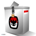 Indonesia Election Day with voting box. (translation text kpu, pilpres, PEMILU election). Eps Vector..