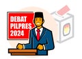 Indonesia Election Day concept. (translation text kpu, pilpres, serentak PEMILU election). 3D Render..