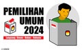 Indonesia Election Day concept. (translation text kpu, pilpres, serentak PEMILU election). Eps Vector..