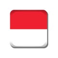 Indonesia flag button icon isolated on white background