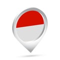 Indonesia flag 3d pin icon