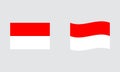 Indonesia flag editorial standard flag and wavy flag