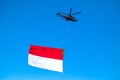 Indonesia flag flying in the sky