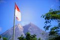 Indonesia Flag, Indonesia Independance Day with mt Merapi background