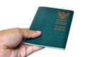 Indonesia Green Passport Book White Background