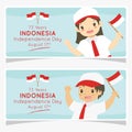 Indonesia Independence Banner, Indonesian Student Vector
