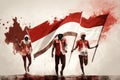 Indonesia Independence Day. Indonesia& x27;s declaration of independence on August 17, 1945. Soekarno and Mohammad Hatta