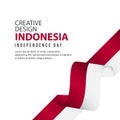 Indonesia Independent Day Poster Creative Design Illustration Vector Template Royalty Free Stock Photo