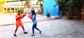 indonesia, jakarta july 31 2023, a group of teenage boys practicing boxing.