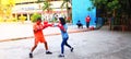 indonesia, jakarta july 31 2023, a group of teenage boys practicing boxing.