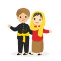 Indonesia Jakarta Traditional Dress Vector Royalty Free Stock Photo