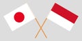 Indonesia and Japan. The Indonesian and Japanese flags. Official colors. Correct proportion. Vector