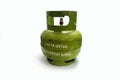 Indonesia Green 3Kg Gas Cylinder. Top View.
