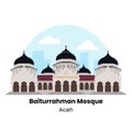 Iconic Indonesia Landmark Baiturrahman Mosque - Aceh