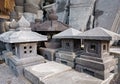 Indonesia, Magelang , Central Java, stone carving shop, statue .