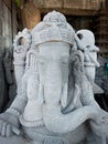 Indonesia, Magelang , Central Java, stone carving shop, ganesha statue .