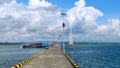 Indonesia-Malaysia Border Port at noon, sebatik, North borneo, 06 June 2021