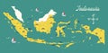A detailed print of Indonesian map, suitable for educational or decorative purposes. Royalty Free Stock Photo