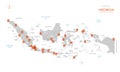 Indonesia map with administrative divisions.