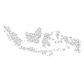 Indonesia map from black pattern of the maze grid. Vector illustration Royalty Free Stock Photo