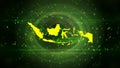 Indonesia Map on Digital Background Royalty Free Stock Photo