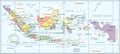 Indonesia map - highly detailed vector illustration Royalty Free Stock Photo