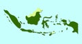 Indonesia Map Soft Edge Style