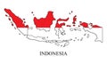Indonesia map vector illustration. Global economy.