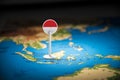 Indonesia marked with a flag on the map Royalty Free Stock Photo