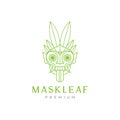 Indonesia mask culture traditional green logo design, vector graphic symbol icon illustration creative idea