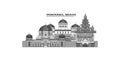 Indonesia, Medan city skyline isolated vector illustration, icons Royalty Free Stock Photo
