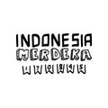 Indonesia merdeka local lettering hand drawn design