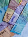 Indonesia money 5000, 10000, 50000 rupiah Royalty Free Stock Photo