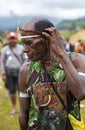 Portrait of a man participant Baliem Valley festival in Wamena