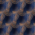 Abstract symmetrical pattern of Indonesian batik, floral motif, batik blur pattern.