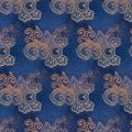 Abstract symmetrical pattern of Indonesian batik, floral motif, batik blur pattern.