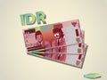 Indonesia Rupiah money paper minimal vector graphic design