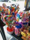 Rainbow Delight: A Colorful Display of Lollipops