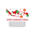 Indonesia stop corona virus vector illustration
