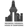 Indonesia, Surabaya, House Of Sampoerna travel landmark vector illustration