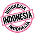 INDONESIA text on pink-black round stamp sign