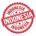 INDONESIA text on red round stamp sign