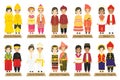 Indonesia Traditional Dress Vector Collection Royalty Free Stock Photo